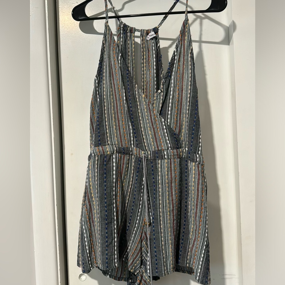 Multi colored stripped romper